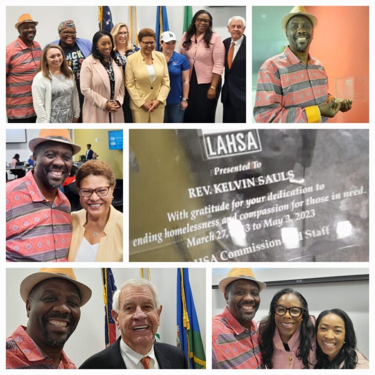 BeCoCo Co-founder, Rev. Kelvin Sauls honored and celebrated in Los Angeles for serving 10 years as City Commissioner to combat homelessness.